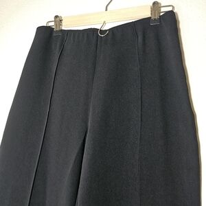 Cinq a Sept Brianne Pintuck Crepe Pants Black Size 10 Slit Leg Career READ